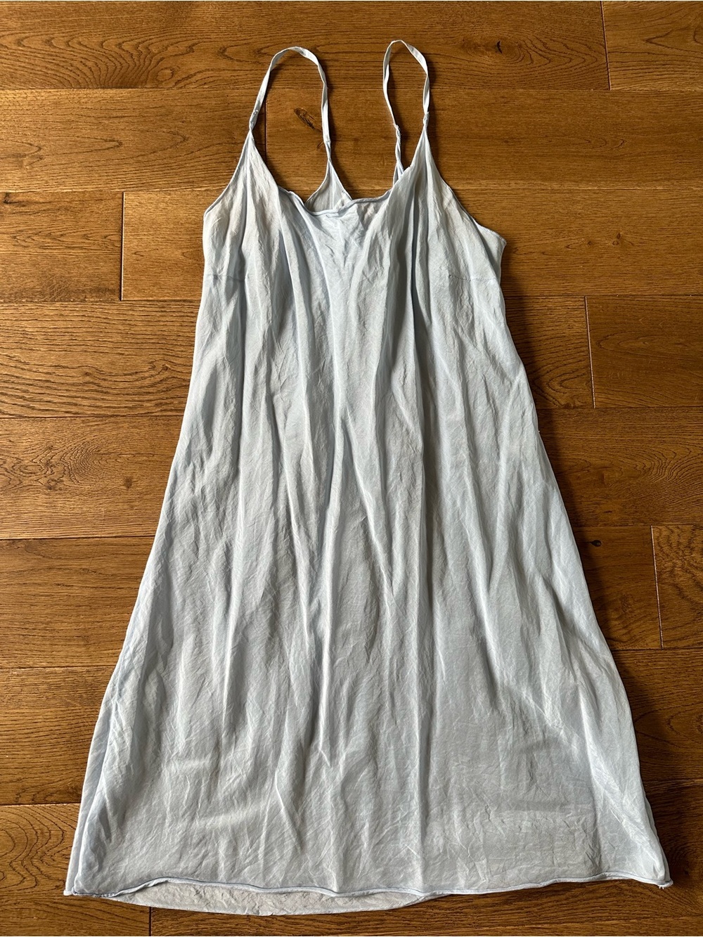 CP Shades Nightgown Slit Dress Light Blue 70% Cotton + 30% Silk